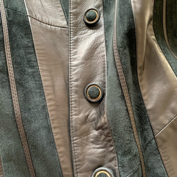 Studio Guy Laroche brown leather coat with mink collar - Picture 14 of 17